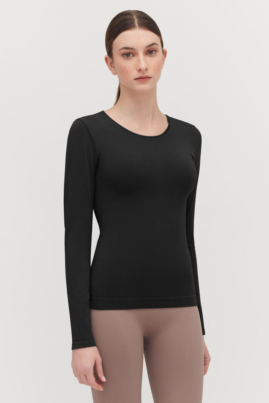 fartey Long Sleeve Bodysuit for Women Black Square Neck Stretchy