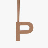 Letter P hanging from a strap