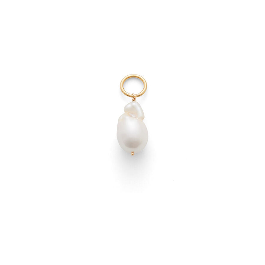 Earring pendant with a loop top and a drop-shaped charm.
