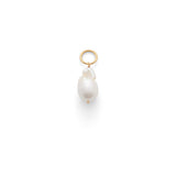 Earring pendant with a loop top and a drop-shaped charm.
