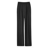 A pair of women's trousers with an elastic waistband and a relaxed fit.