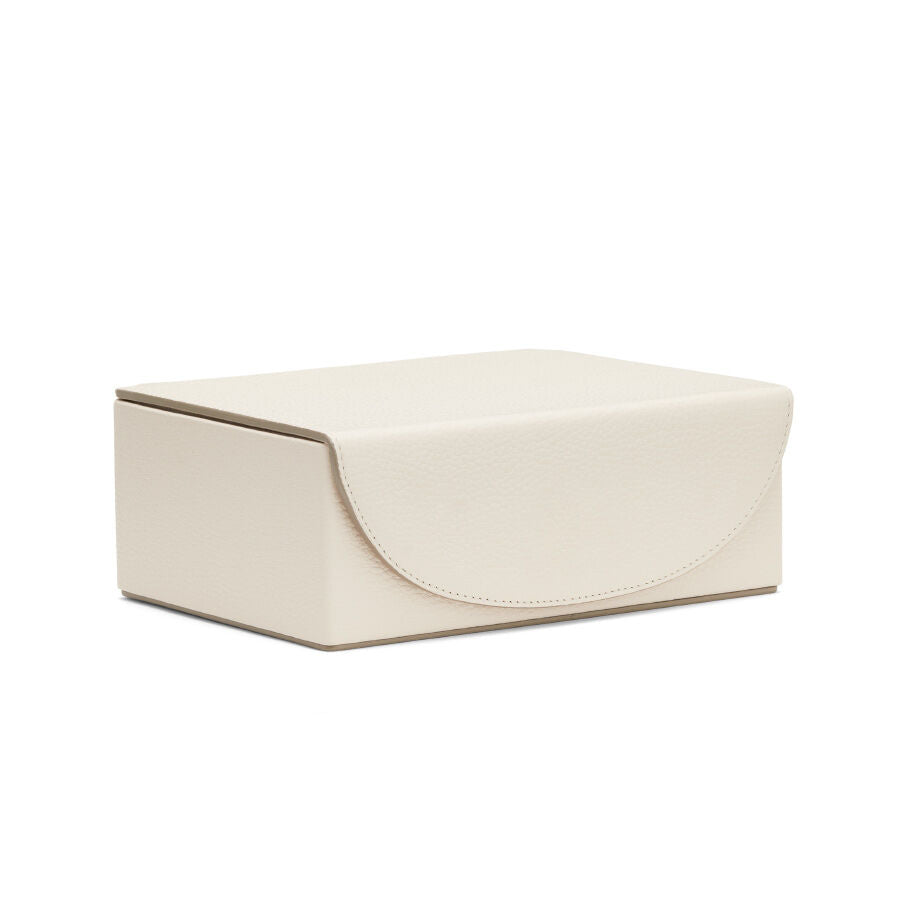 Small rectangular storage box with lid closed