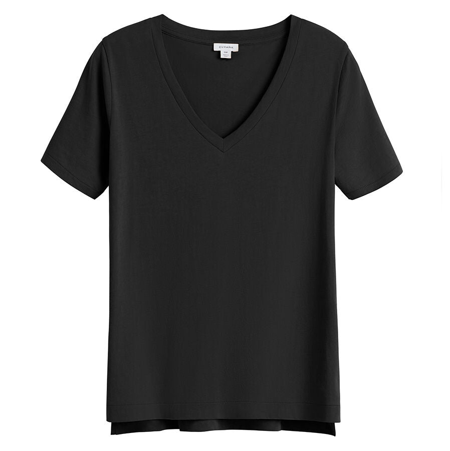V-neck t-shirt on white background