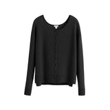 Long-sleeve cardigan with button front