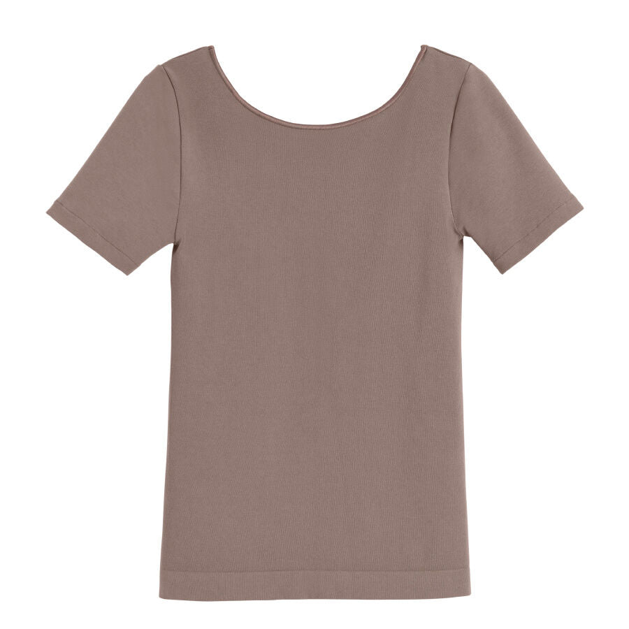 Stretch Scoop Neck Tee T-shirt with short sleeves and a scoop neckline.