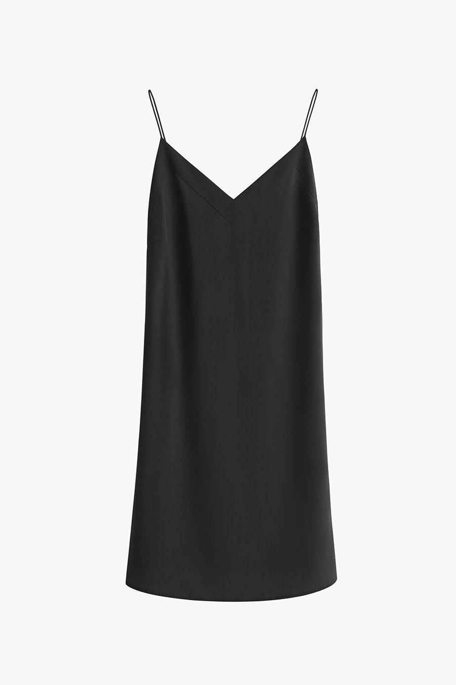 Silk Short Slip Dress Black / Large