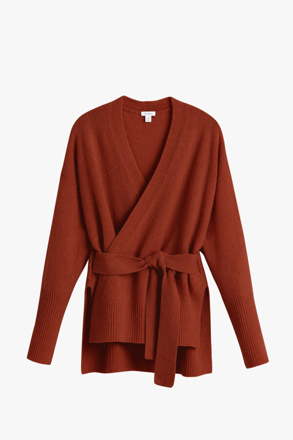 Recycled Cashmere Soft Wrap Sweater Ginger / Extra Small