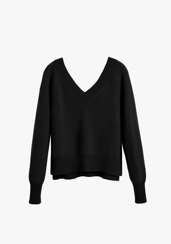 Cashmere Deep V-Neck Sweater Black / Extra Small