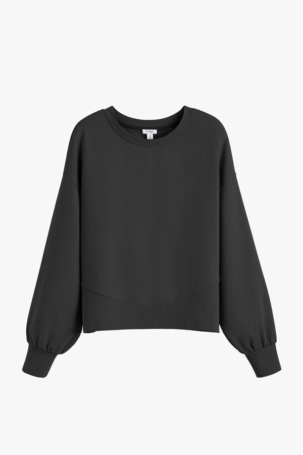 Terry Balloon Sleeve Sweatshirt Black / Large