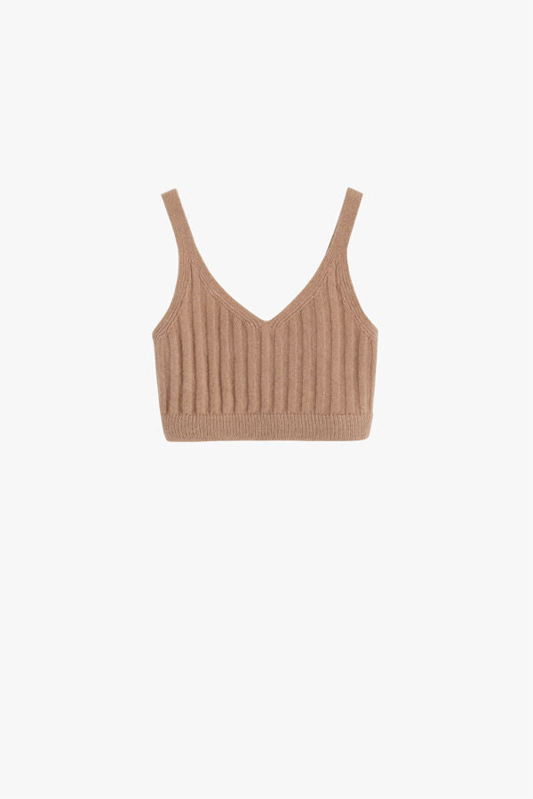 Single-Origin Cashmere Bralette Camel / Extra Large