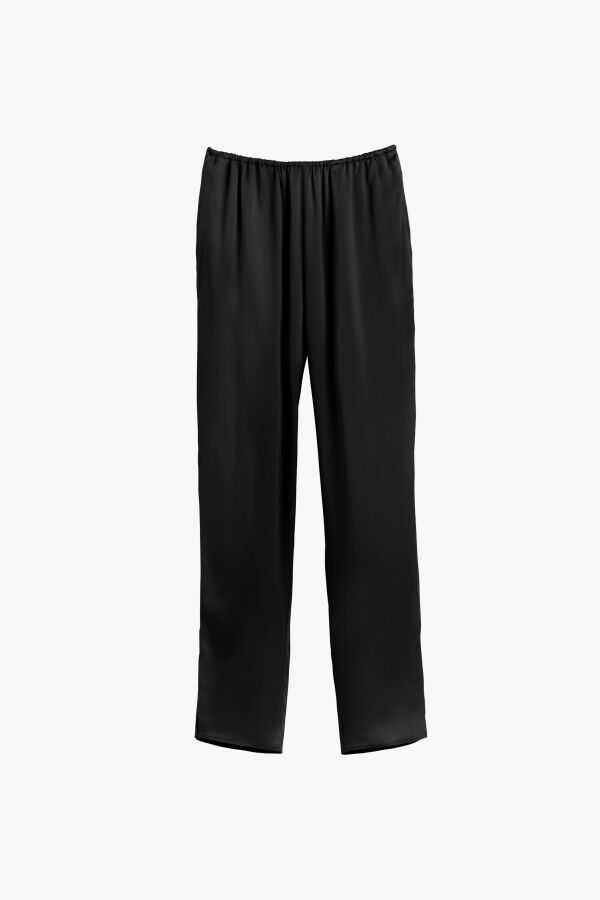 Washable Charmeuse Tapered Pant Black / Medium