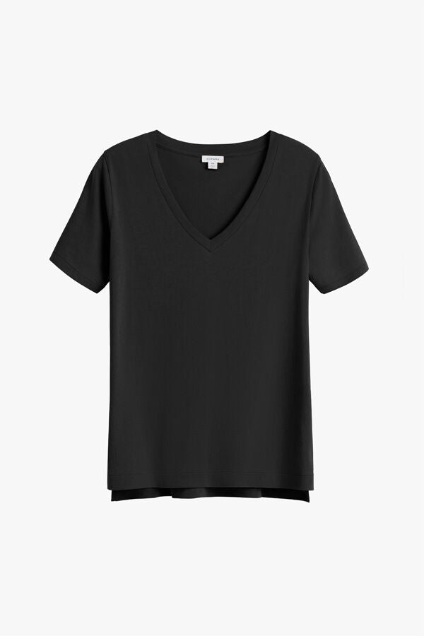 Pima V-Neck Tee Black / Extra Small