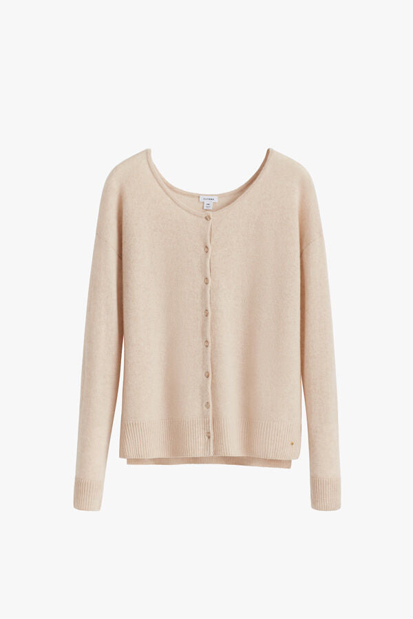 Single-Origin Cashmere Cardigan Beige / Large
