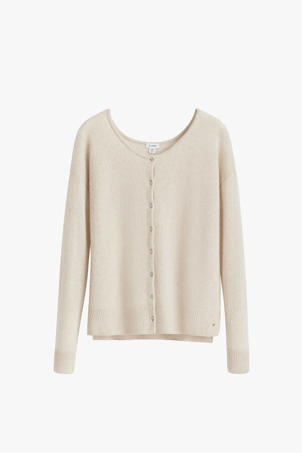 Single-Origin Cashmere Cardigan Ecru / Extra Small