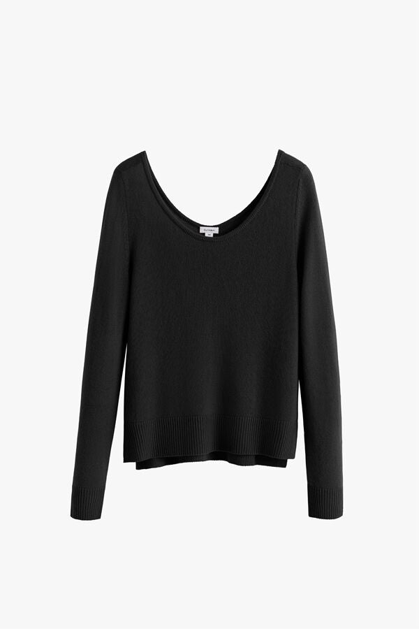 Single-Origin Cashmere Scoop Neck Sweater Black / Small