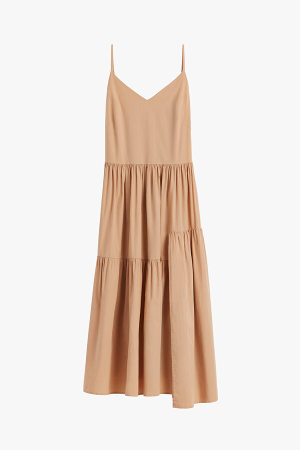 Poplin Tiered Dress Light Peach / Small
