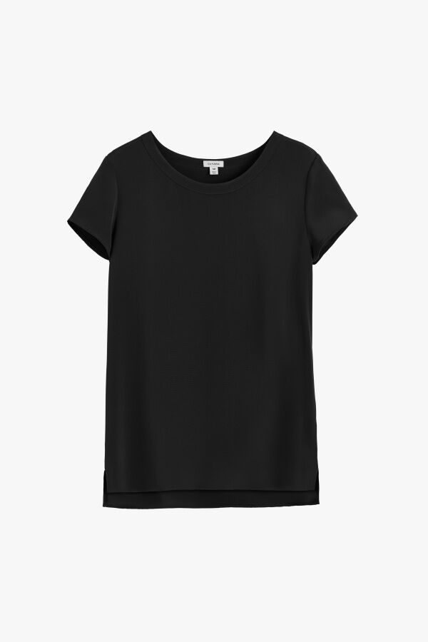Silk High-Low Tee Black / Extra Small