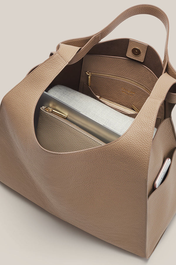 Oversized Double Loop Bag Cappuccino / One Size