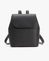 Backpack with a flap closure and shoulder straps.