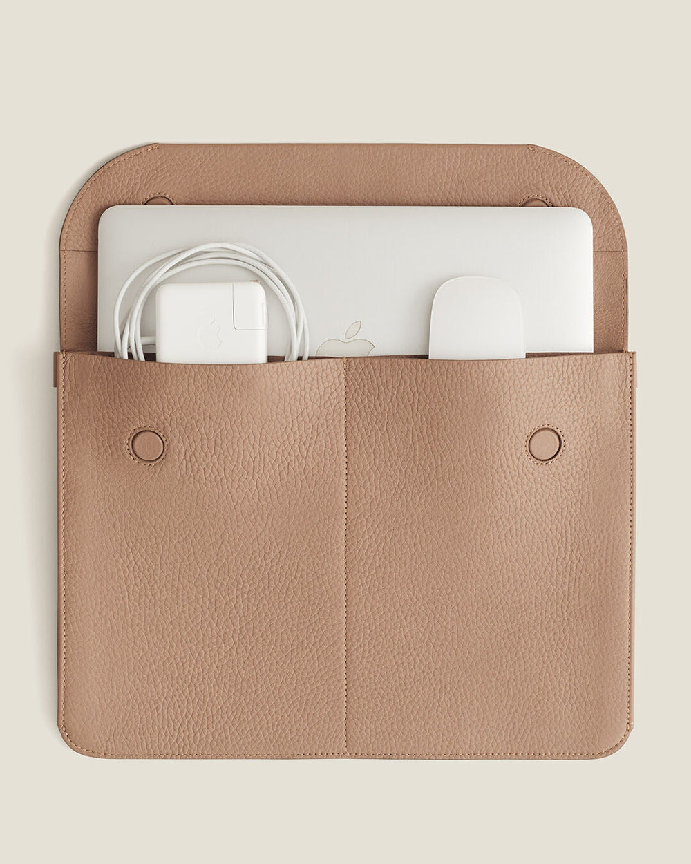 Laptop and accessories in an organizer pouch
