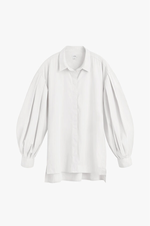 Poplin Balloon Sleeve Shirt White / Medium