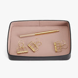 Tray with pen and four paper clips