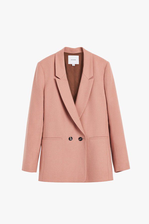 Wool Double Breasted Blazer Dusty Rose / Small