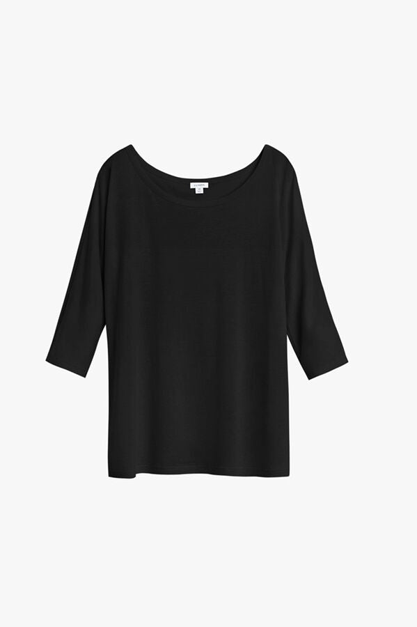 Pima Drape-Back Top Black / Small