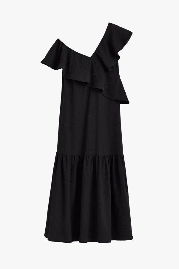 Maxi Flounce Dress Black / Extra Small