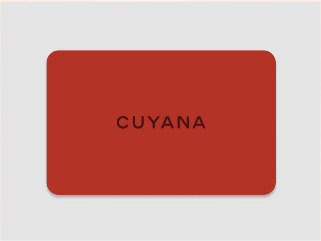 Card with the text Cuyana in the center.