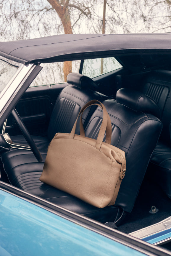 Handbag on car seat