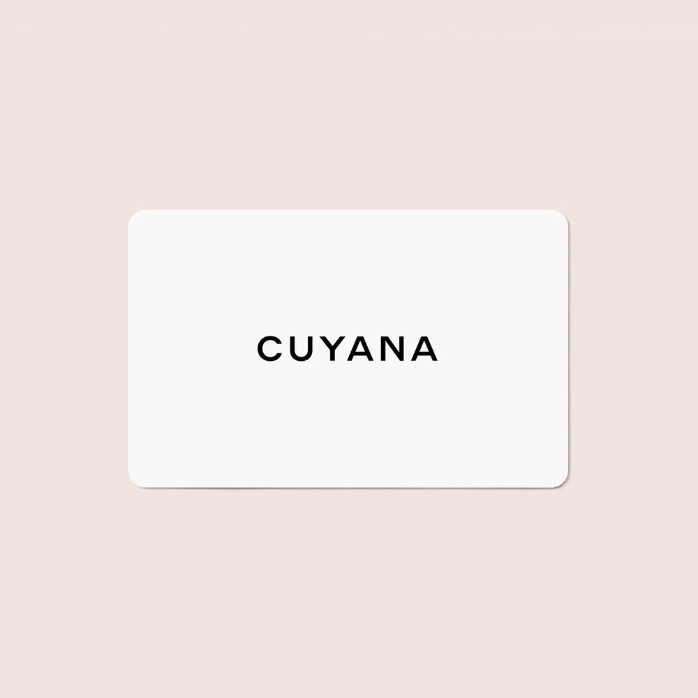 Card with the text CUYANA displayed on it.