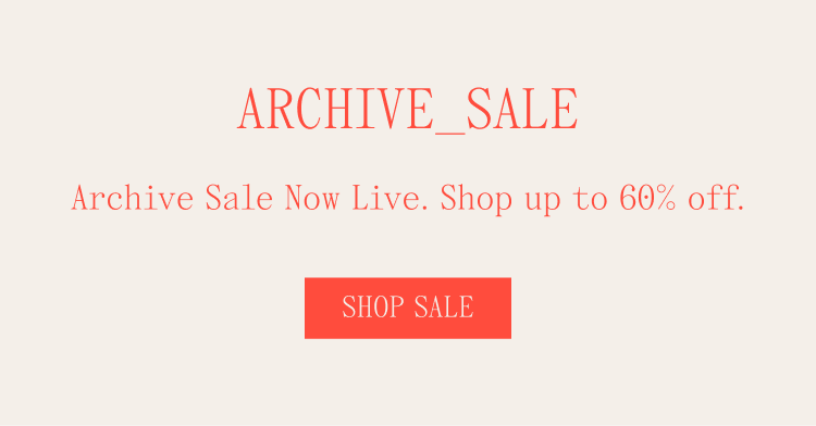 Archive sale announcement with 60% discount, shop sale button below.