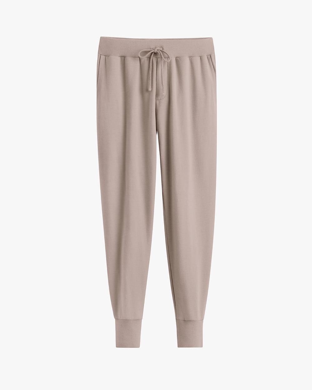 Jogger-style pants with drawstring waist and cuffed ankles.