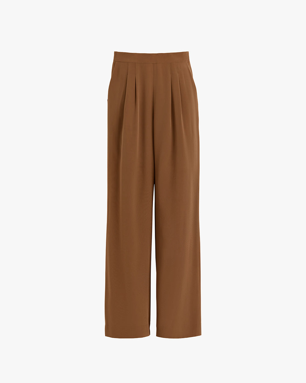 Pleated trousers isolated on a plain background.