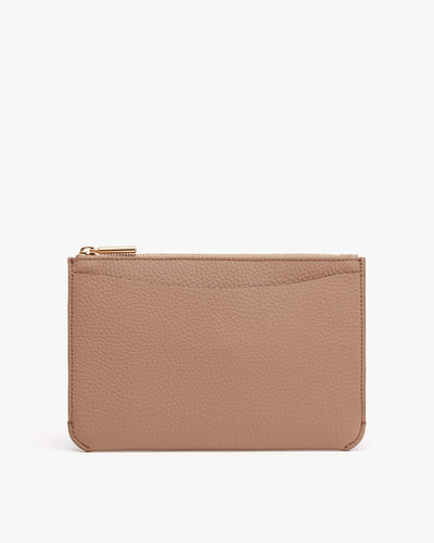 Small textured pouch with zipper on top