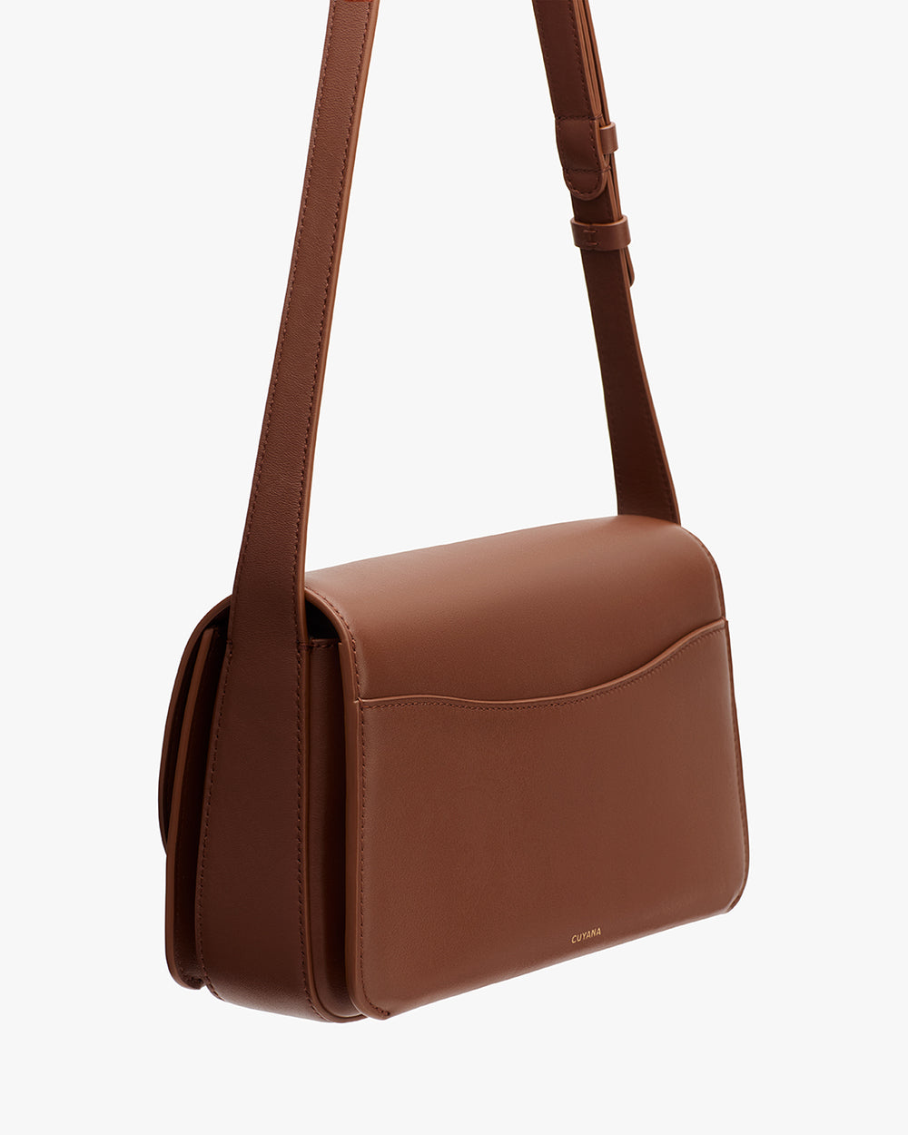 A shoulder bag with a simple, sleek design and an adjustable strap.