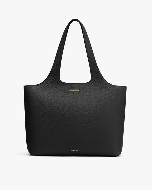 Tote bag with two straps and small logo near the top.