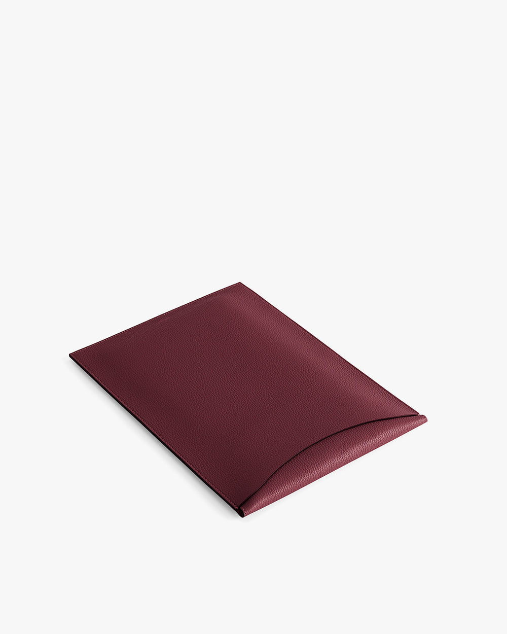 Rectangular leather document holder with visible flap opening.
