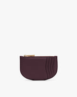 Small half-moon coin purse with zipper and card slots