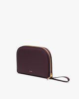 Zippered wallet with a wrist strap.
