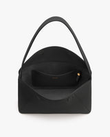 Open handbag with a strap and inner pocket view