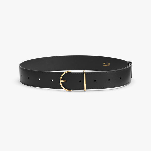 Cuyana Chestnut Leather Belt with Gold Buckle Buy Ladies Cognac Belt With Gold Buckle Real Leather 2.0 Cm  main image 4