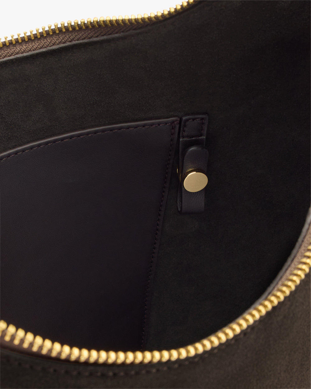 Open bag with visible pocket and zipper.