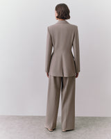 Person wearing a tailored suit shown from the back.
