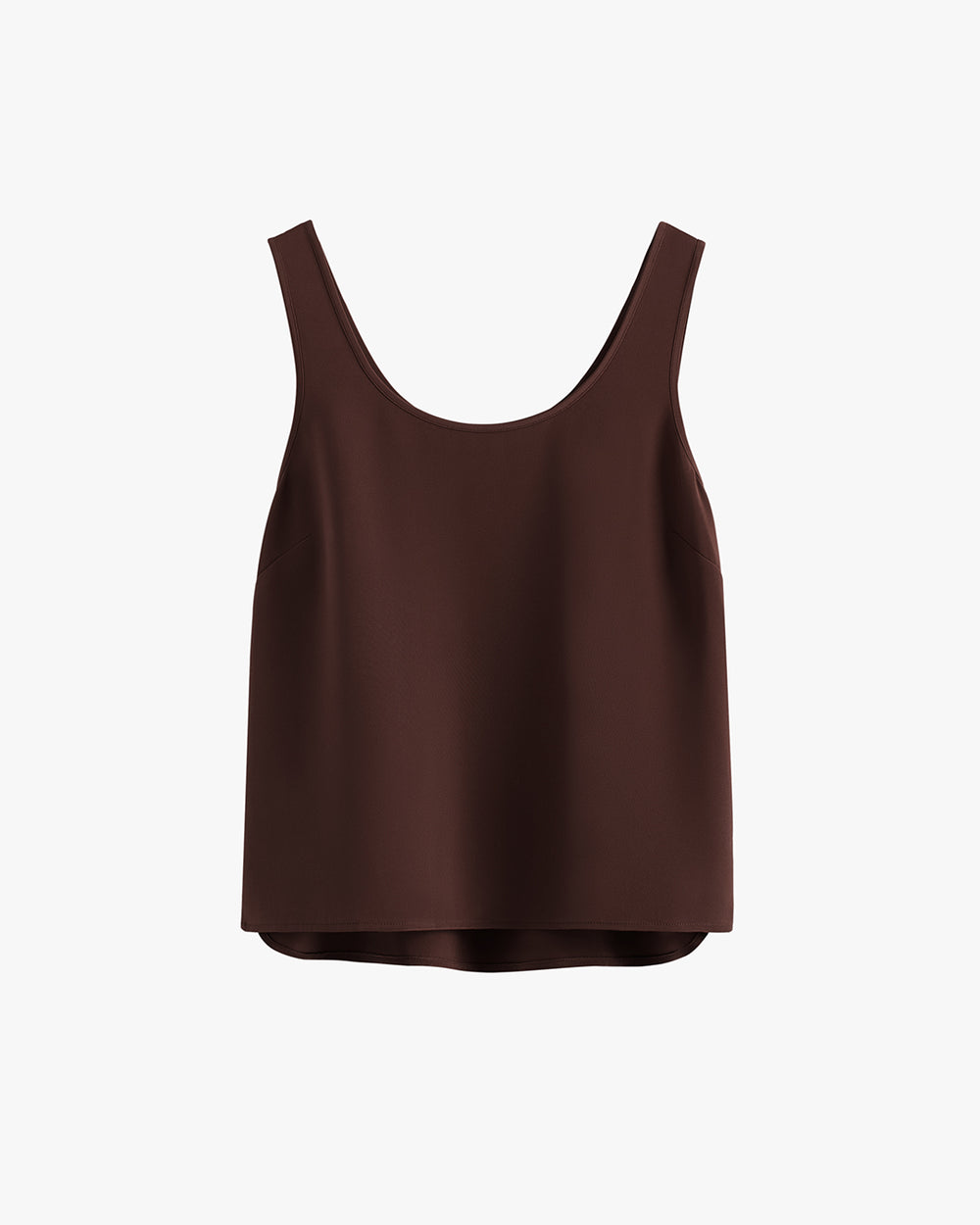 Sleeveless tank top with rounded neckline
