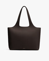 Tote bag with two handles and brand logo near the base.