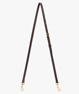 Adjustable strap with two metal clips at each end.