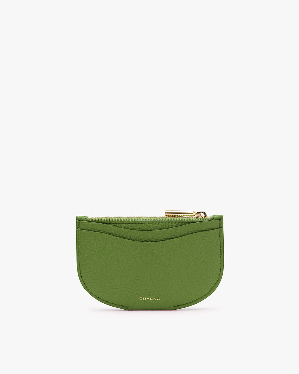 Small semi-circle purse with a zipper closure