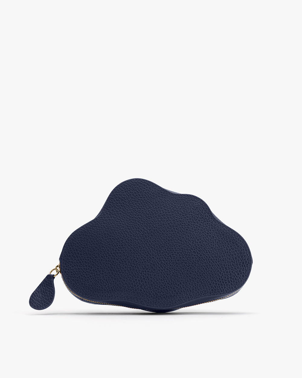 Cloud-shaped textured pouch with a small zipper pull on the side.